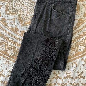 Lauren Ralph Lauren Embellished Black Washed Jeans
